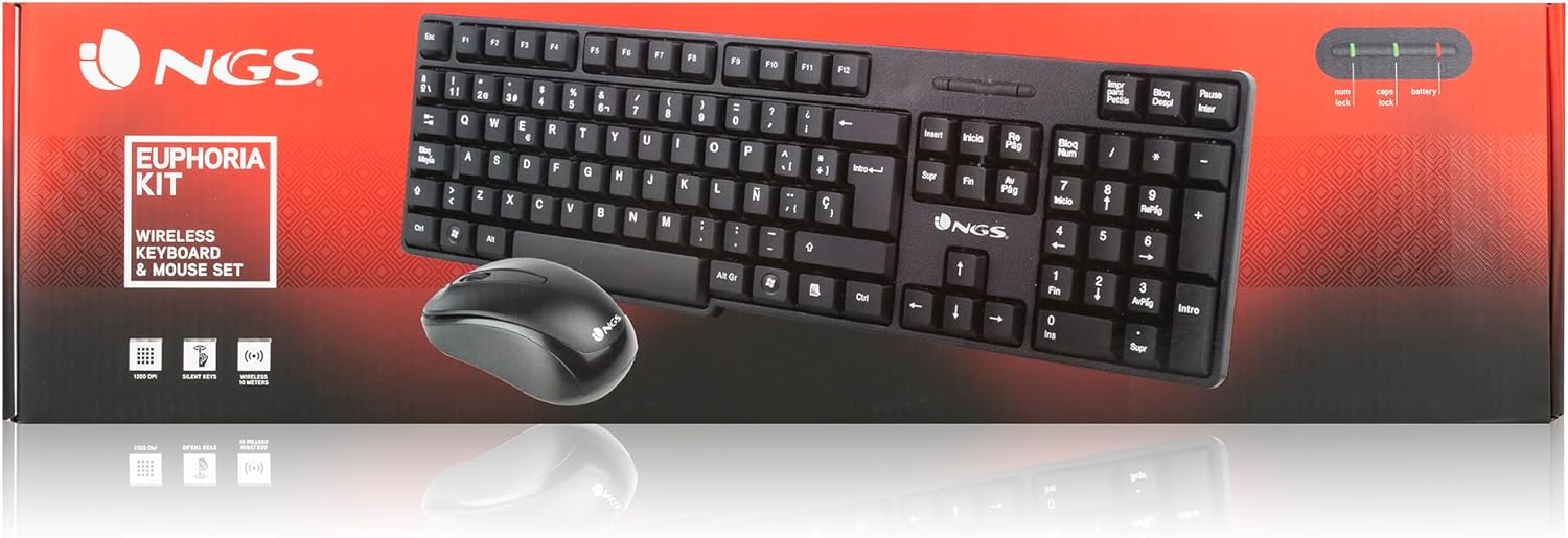 Thumbnail 6 de NGS Euphoria kit inalámbrico 2.4 GHz QWERTY español (ratón + teclado) negro