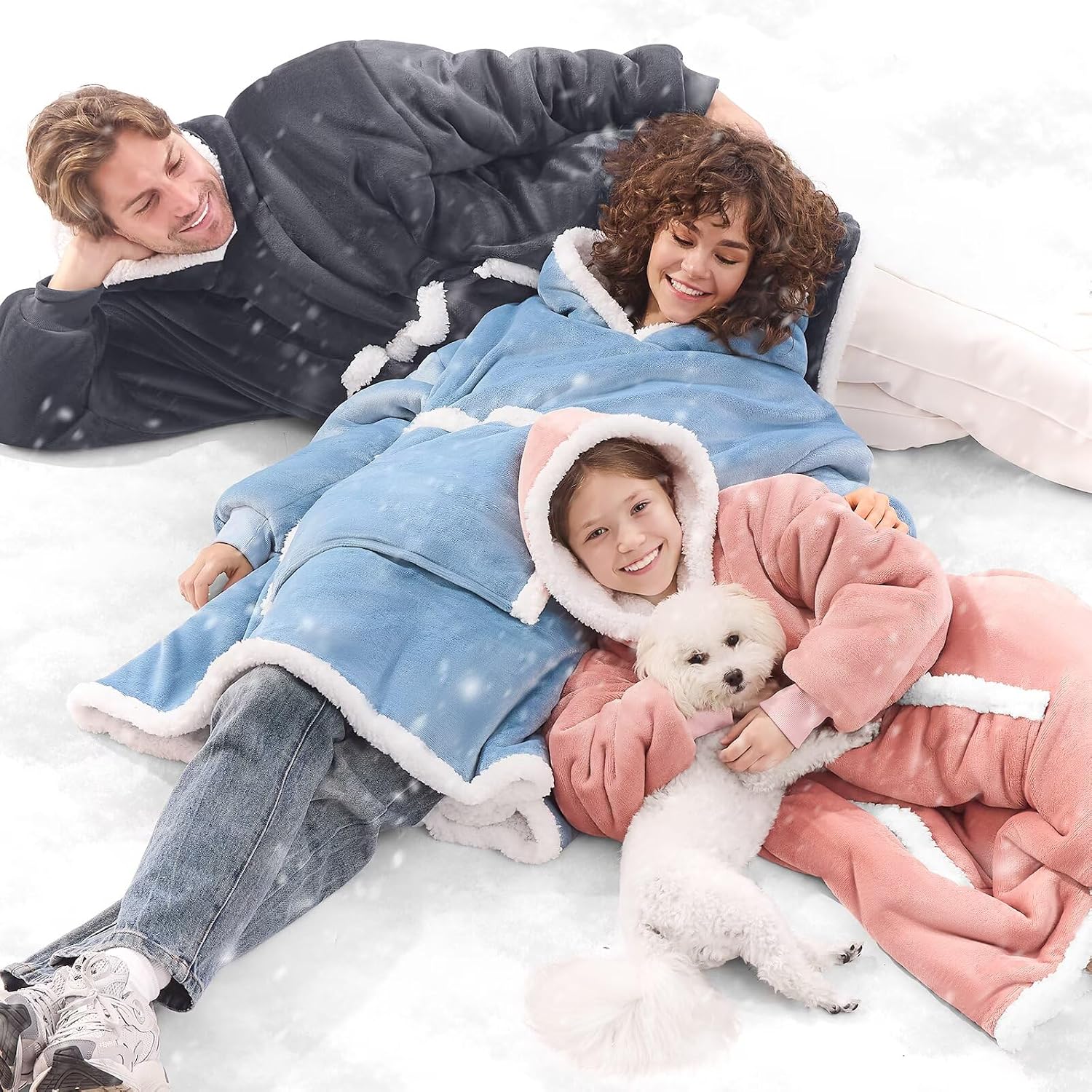 Thumbnail 5 de JOYWOO Wearable Blanket Hoodie Oversized Sherpa Small