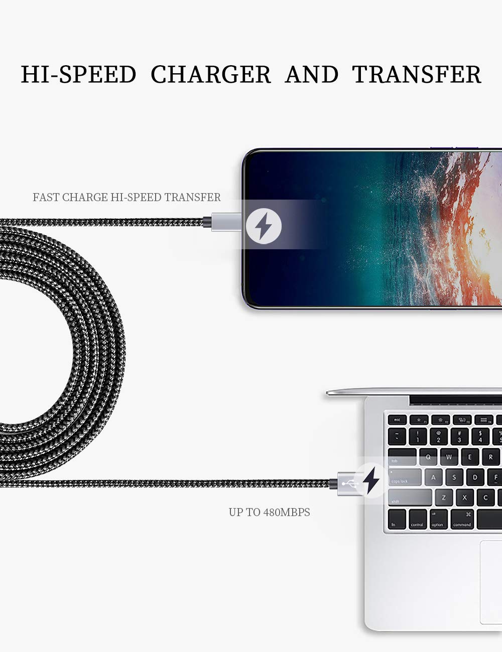 Thumbnail 4 de Teeind Tpc001 USB C Cable 6ft
