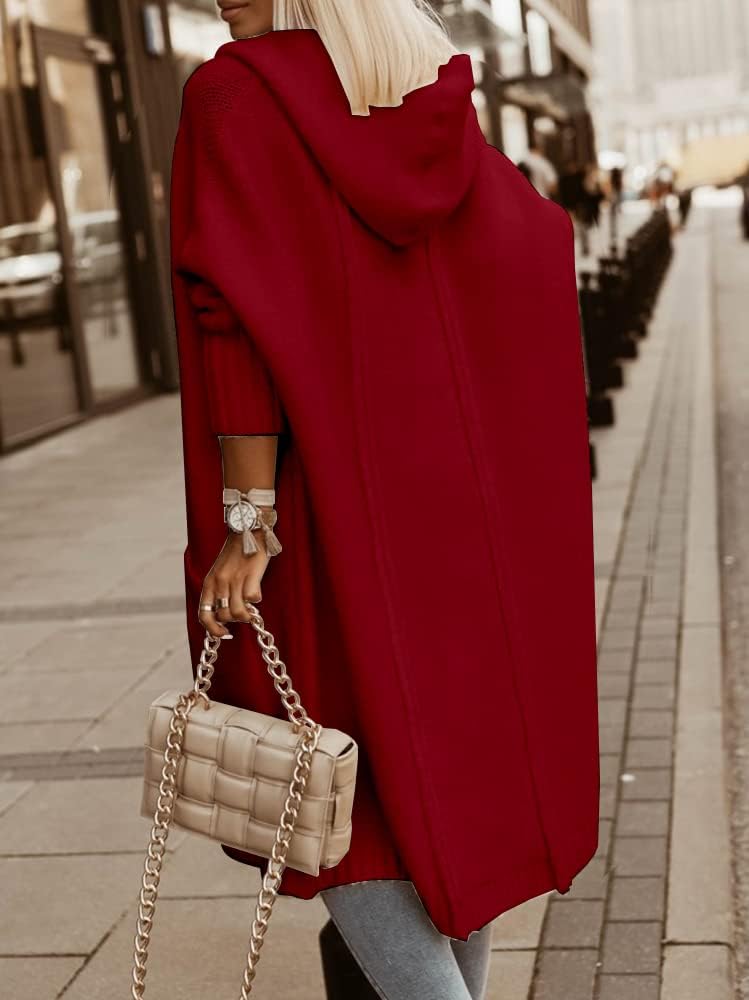 Detalle 1 de Aoysky Long Cable Knit Hooded Cardigan 1X