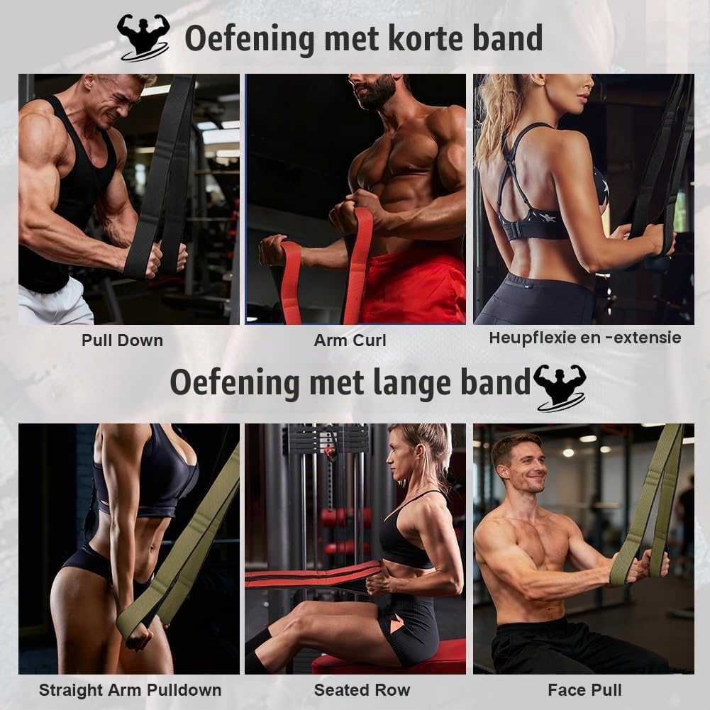 Thumbnail 6 de AOOSA 5369307 triceps-touw voor kabelmachine met multigrip-handgrepen