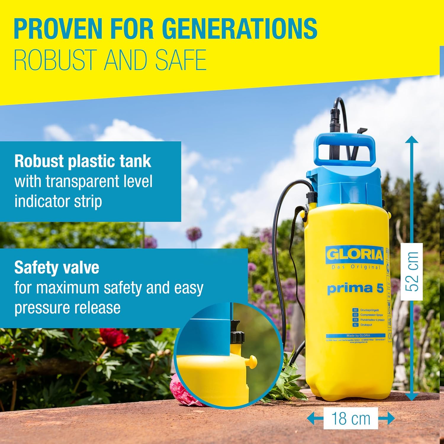 Detalle de GLORIA Spruzzatore a Pressione prima 3 | Spruzzatore 5 L per giardino e piante