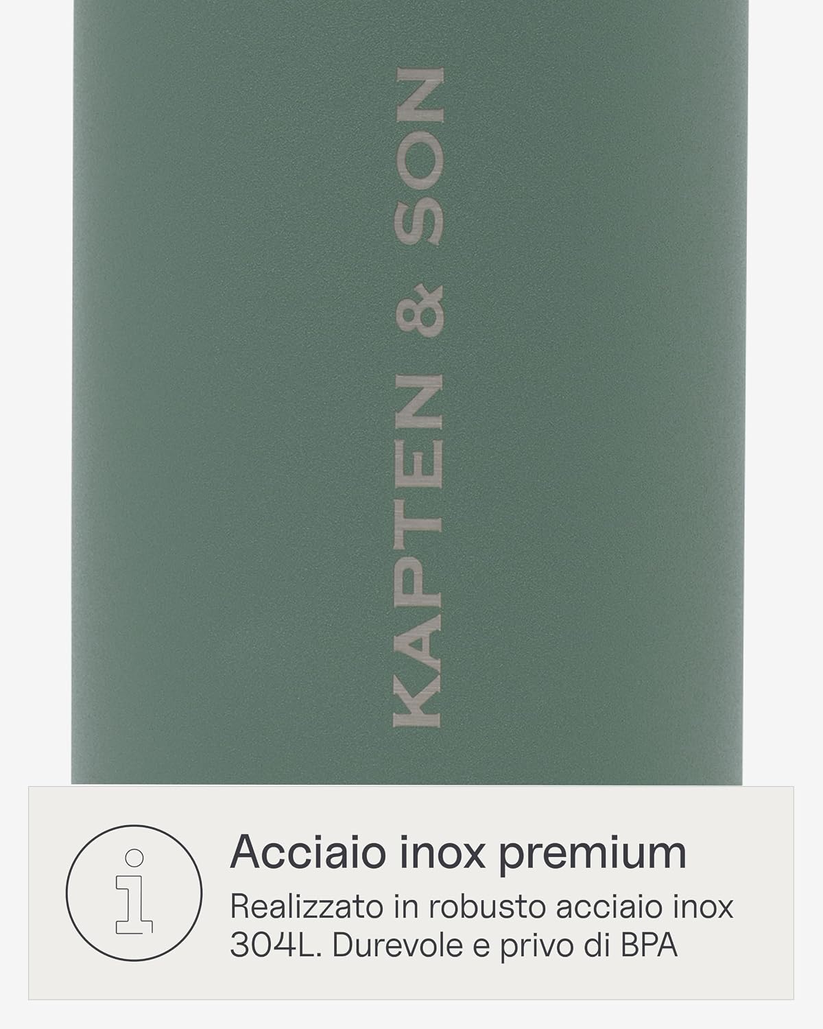 Detalle de Kapten & Son Borraccia termica 750 ml verde: design minimale, prestazioni affidabili