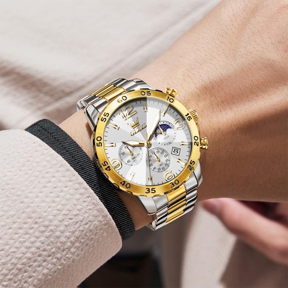 Detalle 2 de OLEVS Montre 44 mm Cadran Trois Yeux