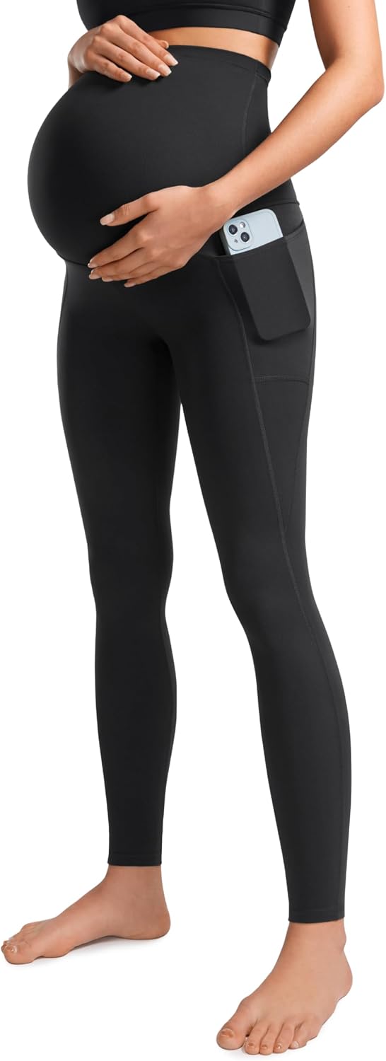 Detalle de CRZ YOGA Butterluxe 28" Maternity Leggings with Pockets Over The Belly