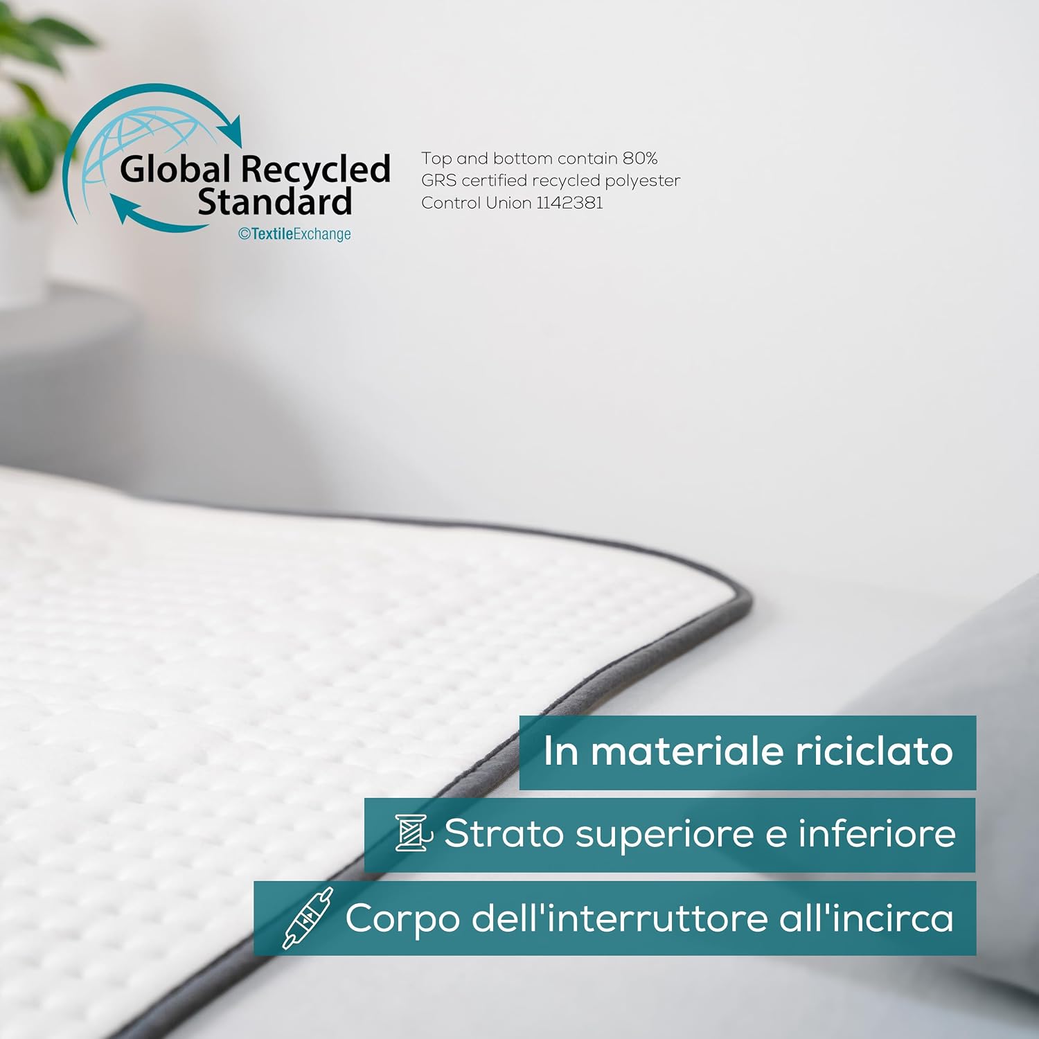 Detalle 2 de Beurer Scaldaletto UB 60 Green Planet coprimaterasso termico 4 livelli 🌡