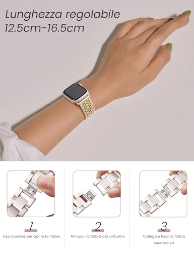 Thumbnail 1 de JJii Sung Bracciale Metallico a Nido d’Ape per iWatch – Compatibilità estesa e stile femminile
