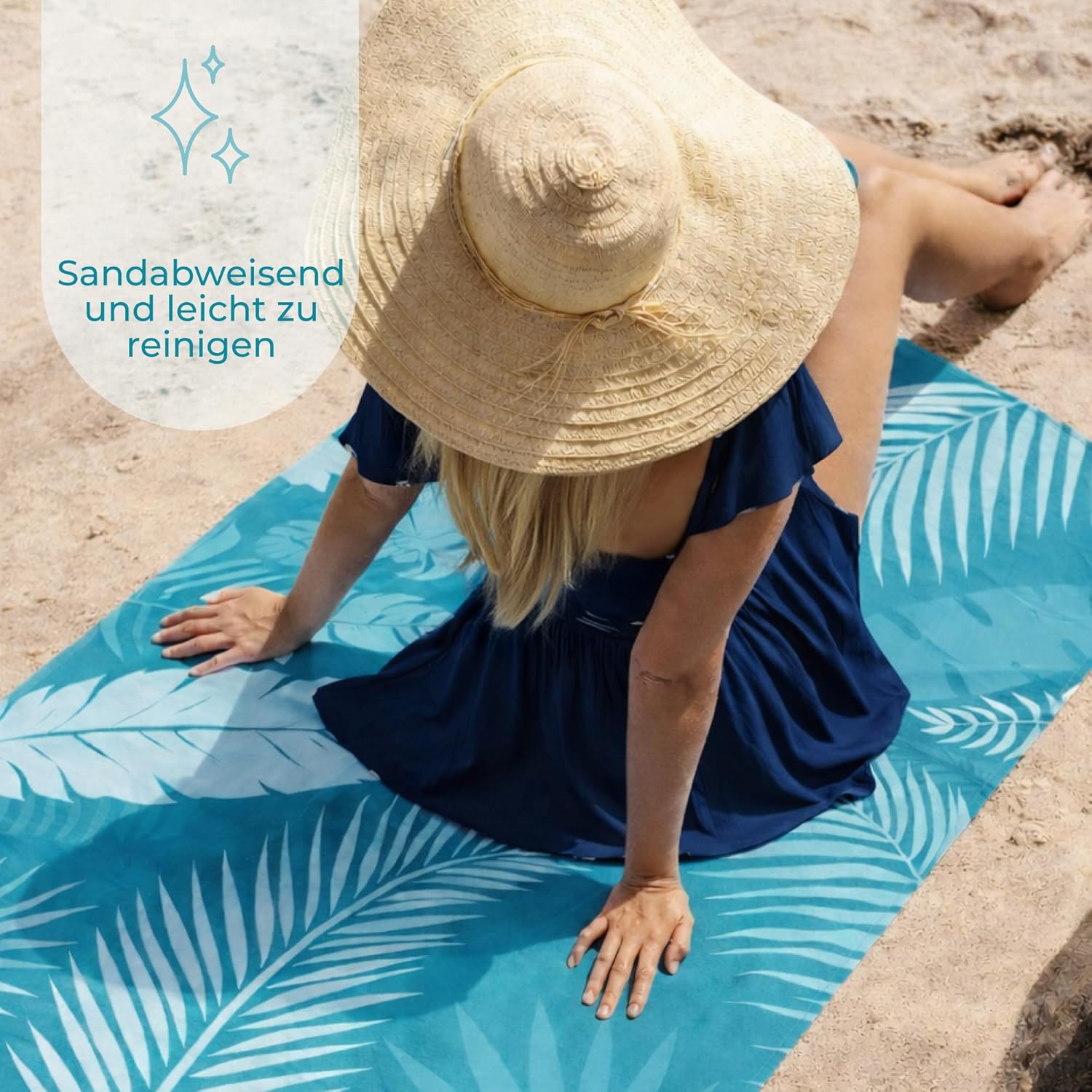 Detalle 2 de ZENACROSS Strandtuch XXL 90x180 cm – Mikrofaser-Handtuch Groß, schnelltrocknend, Sandfrei, Bora