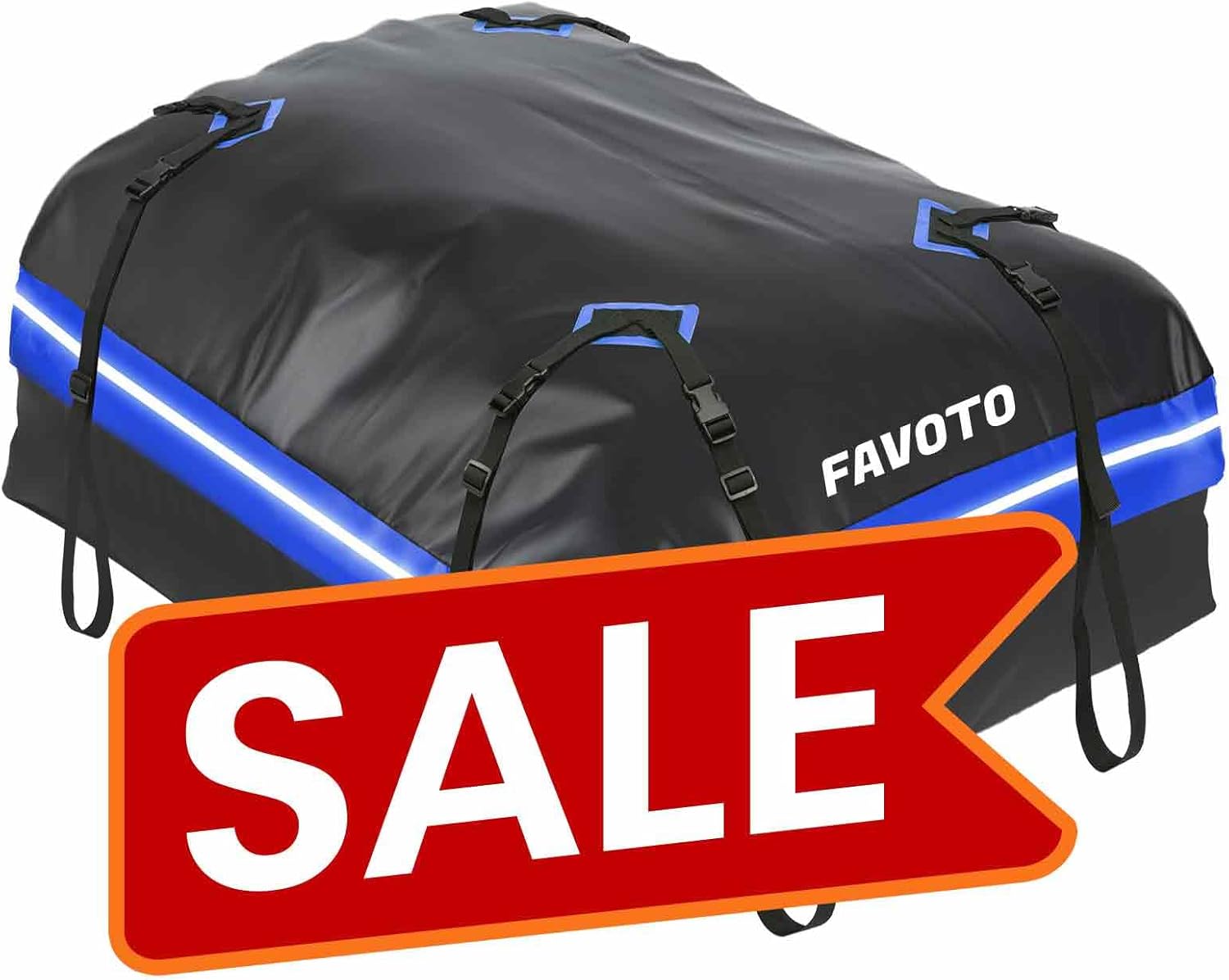 Thumbnail 6 de Favoto Box da Tetto Auto Impermeabile 566L pieghevole con tappetino antiscivolo e cinghie di rinforzo (blu)