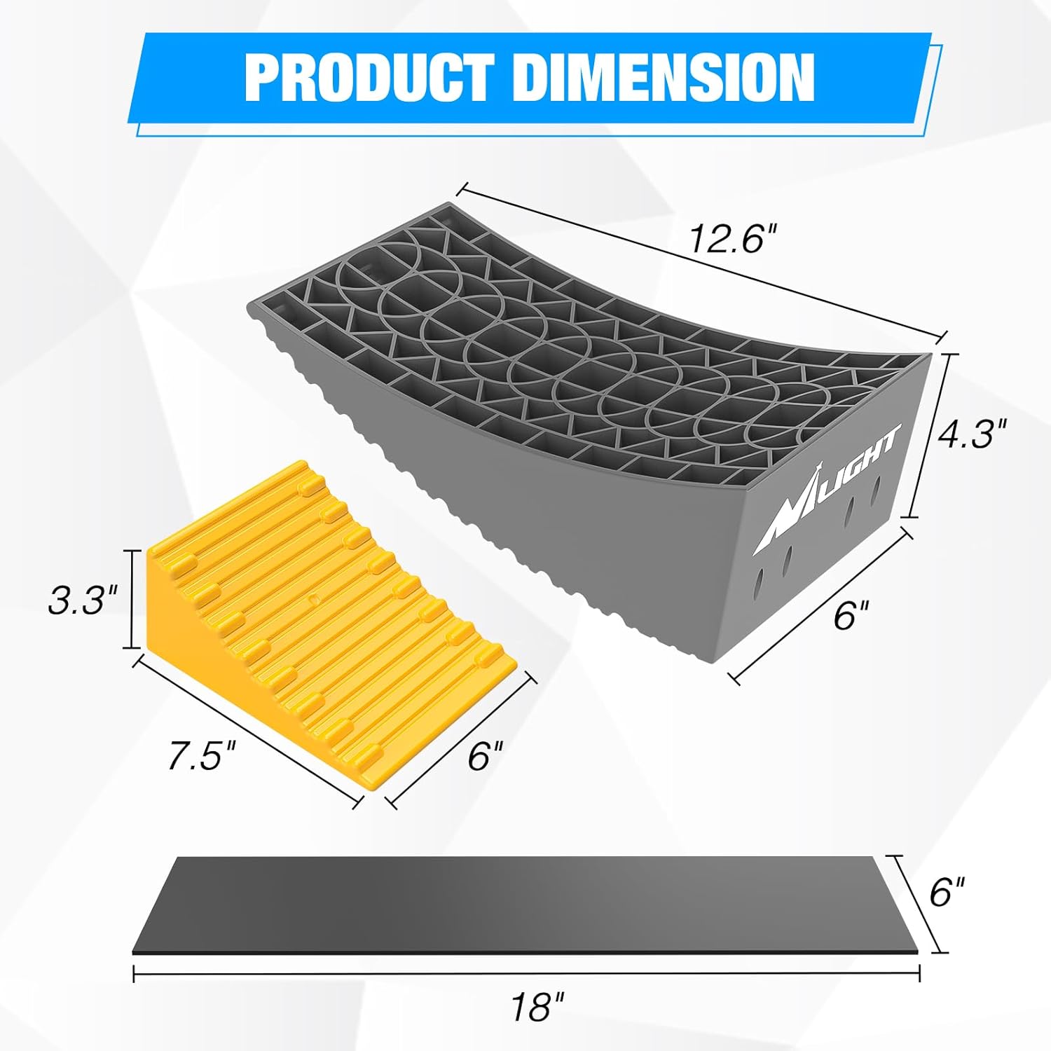 Detalle de Nilight RV Leveler (2-Pack) Camper Leveling Blocks & Ramp Support for Dual Axles, Up to 35,000 lbs