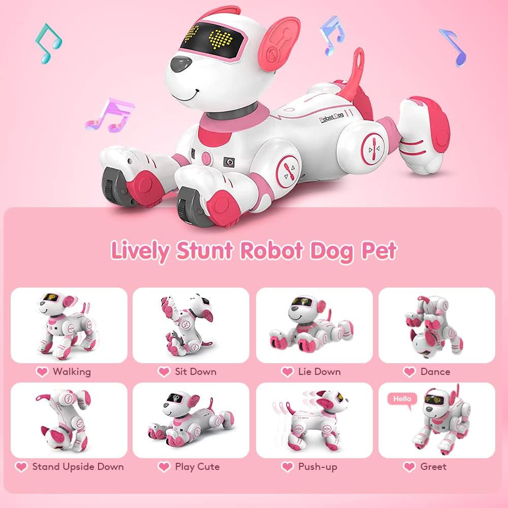 Detalle de VATOS Roboterhund für Kinder mit Fernsteuerung, Touch & Follow und 17 Funktionen