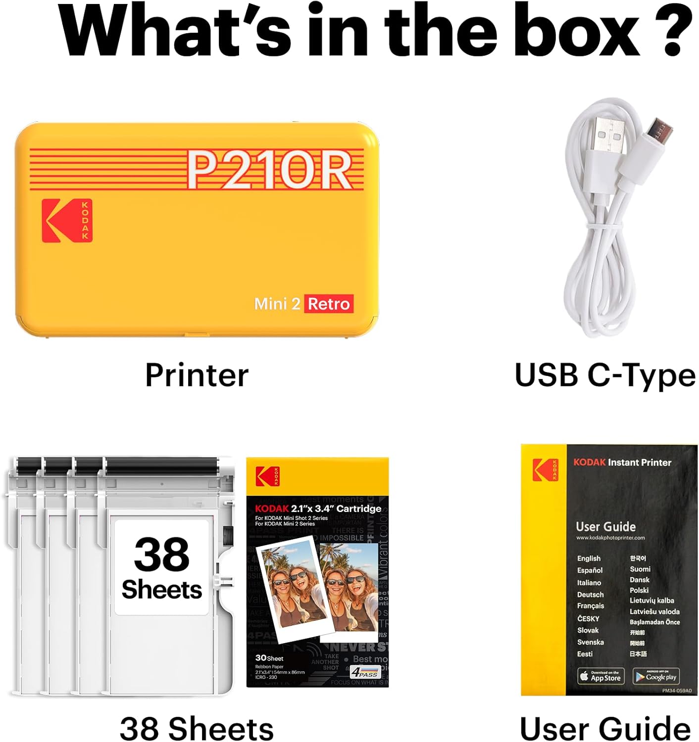 Thumbnail 6 de KODAK Mini 2 Retro 4PASS Portable Photo Printer (Yellow, 2.1 x 3.4 in) – prints 4PASS photos