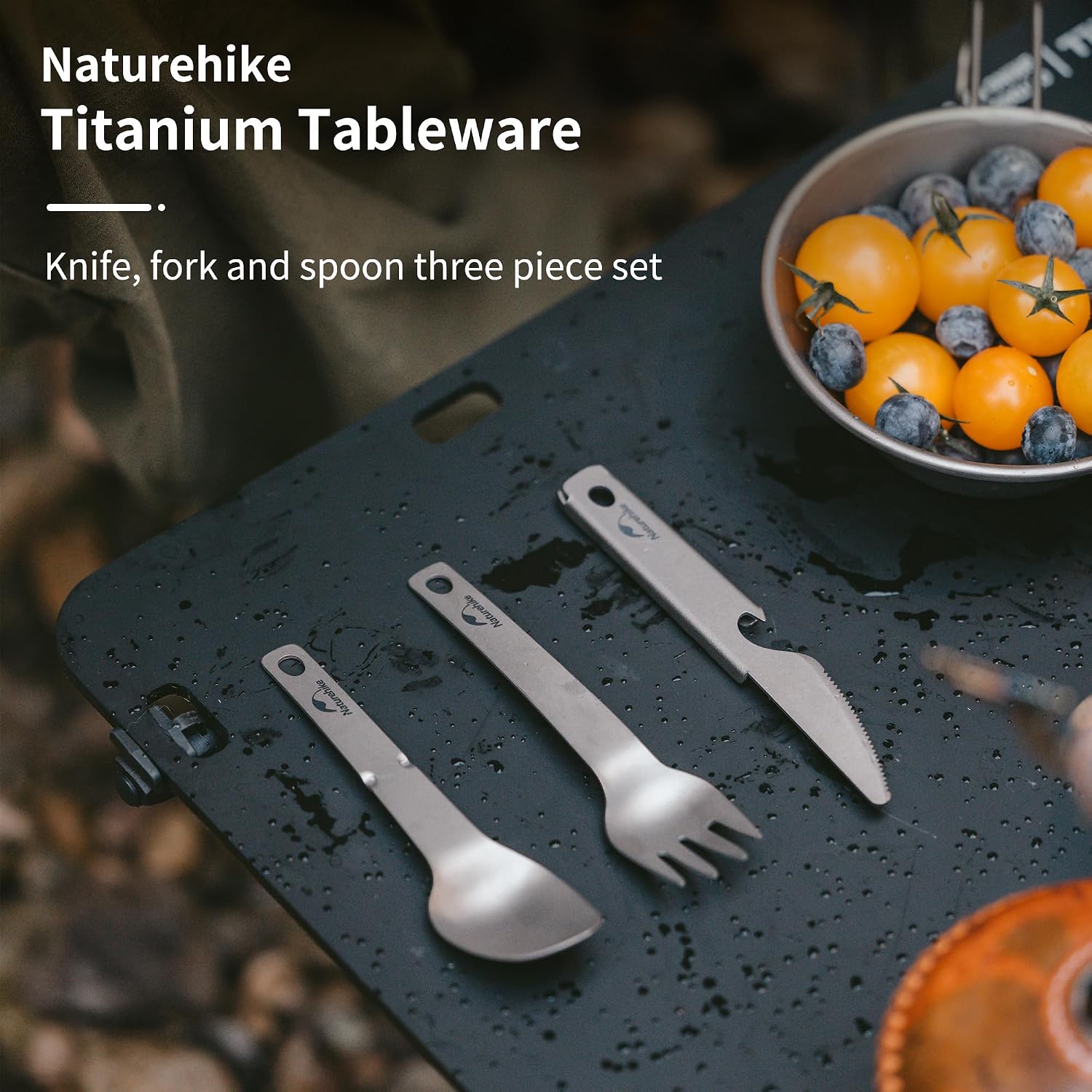 Detalle de Naturehike CNH22CJ017 – turystyczne sztućce tytanowe z otwieraczem