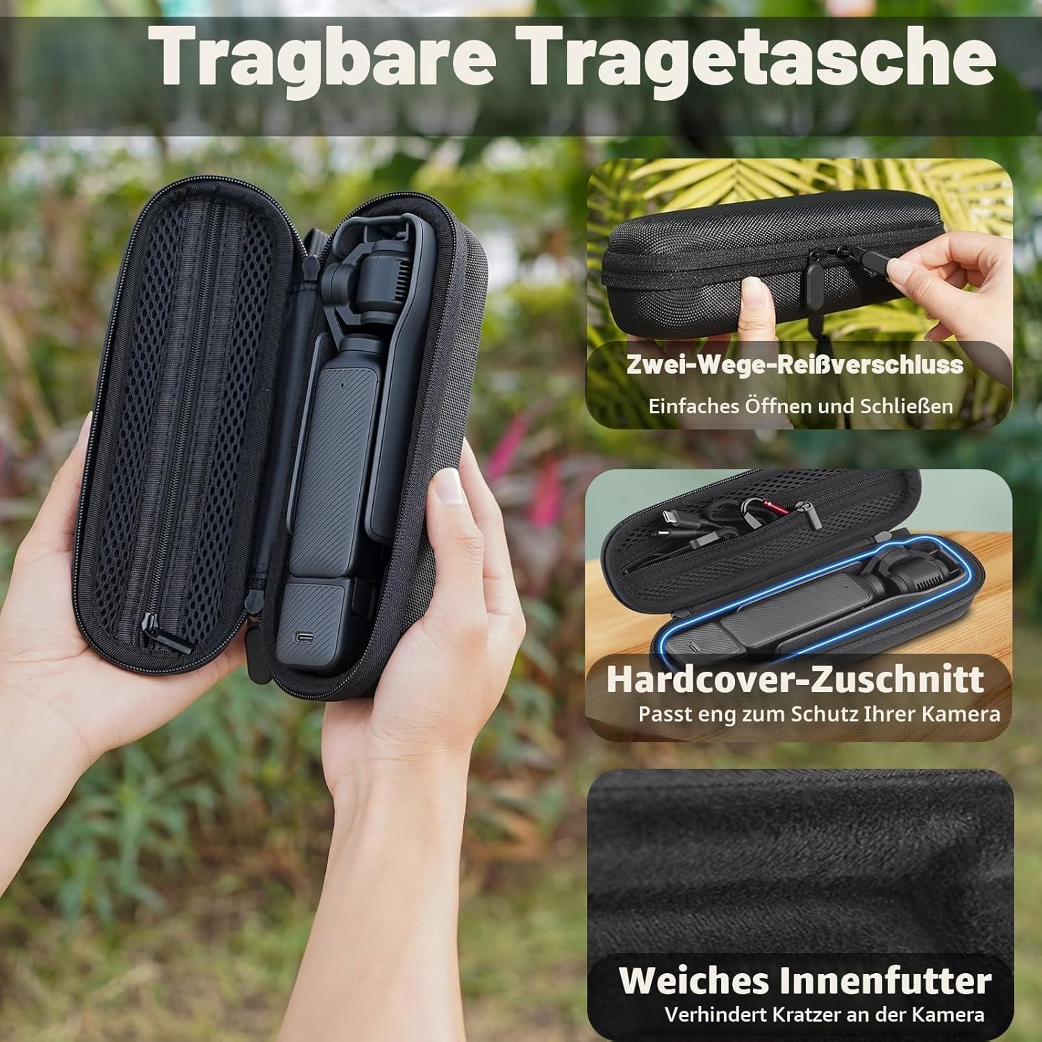 Detalle 2 de Flymile Tragetasche für DJI Osmo Pocket 3 (Nylon) – Schutzhülle mit Zubehörfach
