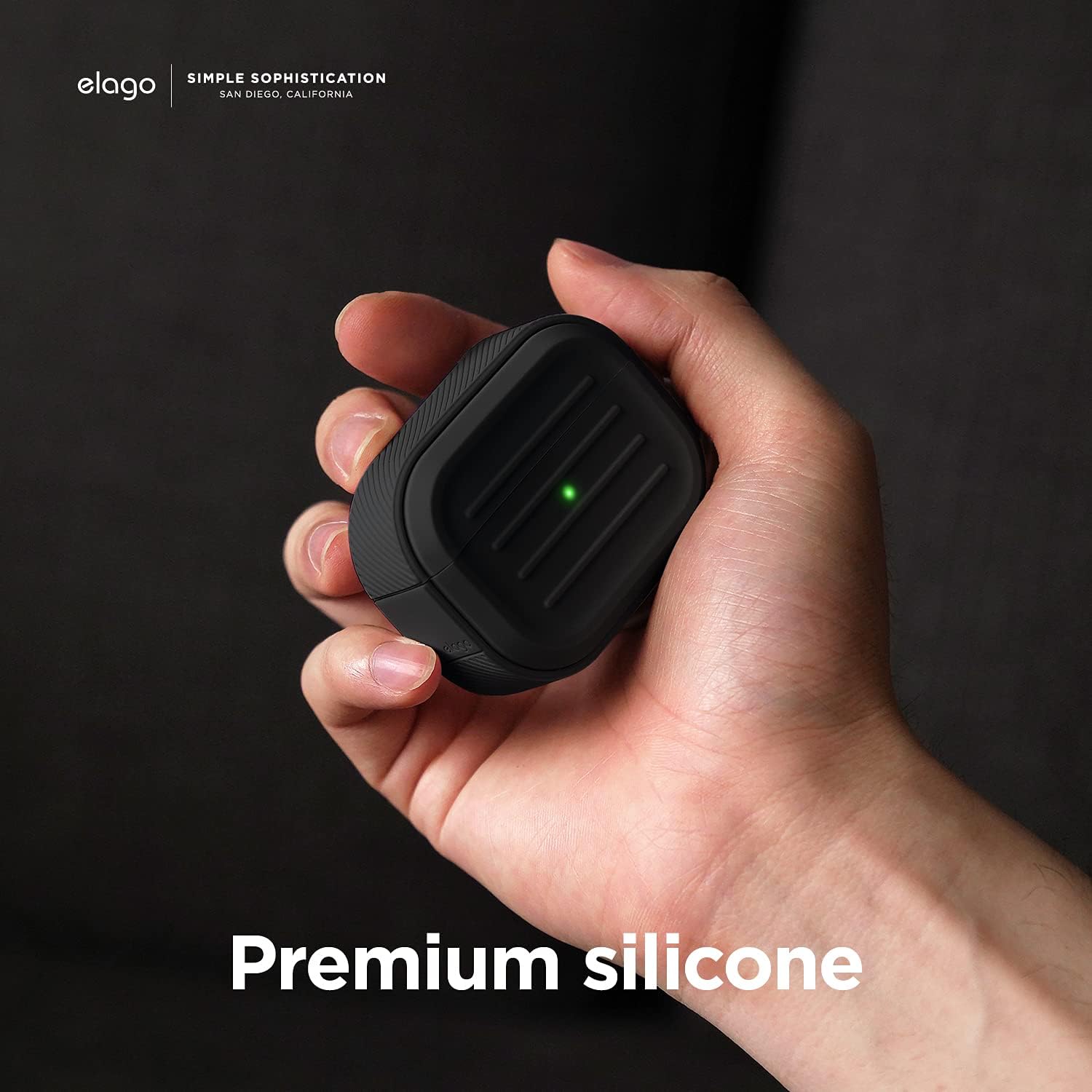 Thumbnail 6 de elago Coque armée avec porte-clés pour AirPods 3 – recharge sans fil, protection anti-chocs (noir)