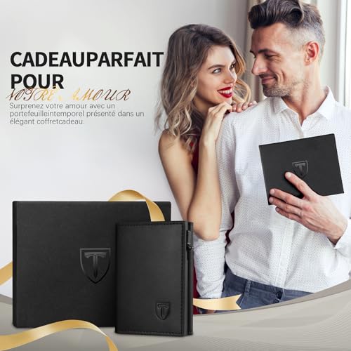 Detalle 2 de TENBST Portefeuille Homme Magnétique en Cuir avec Blocage RFID