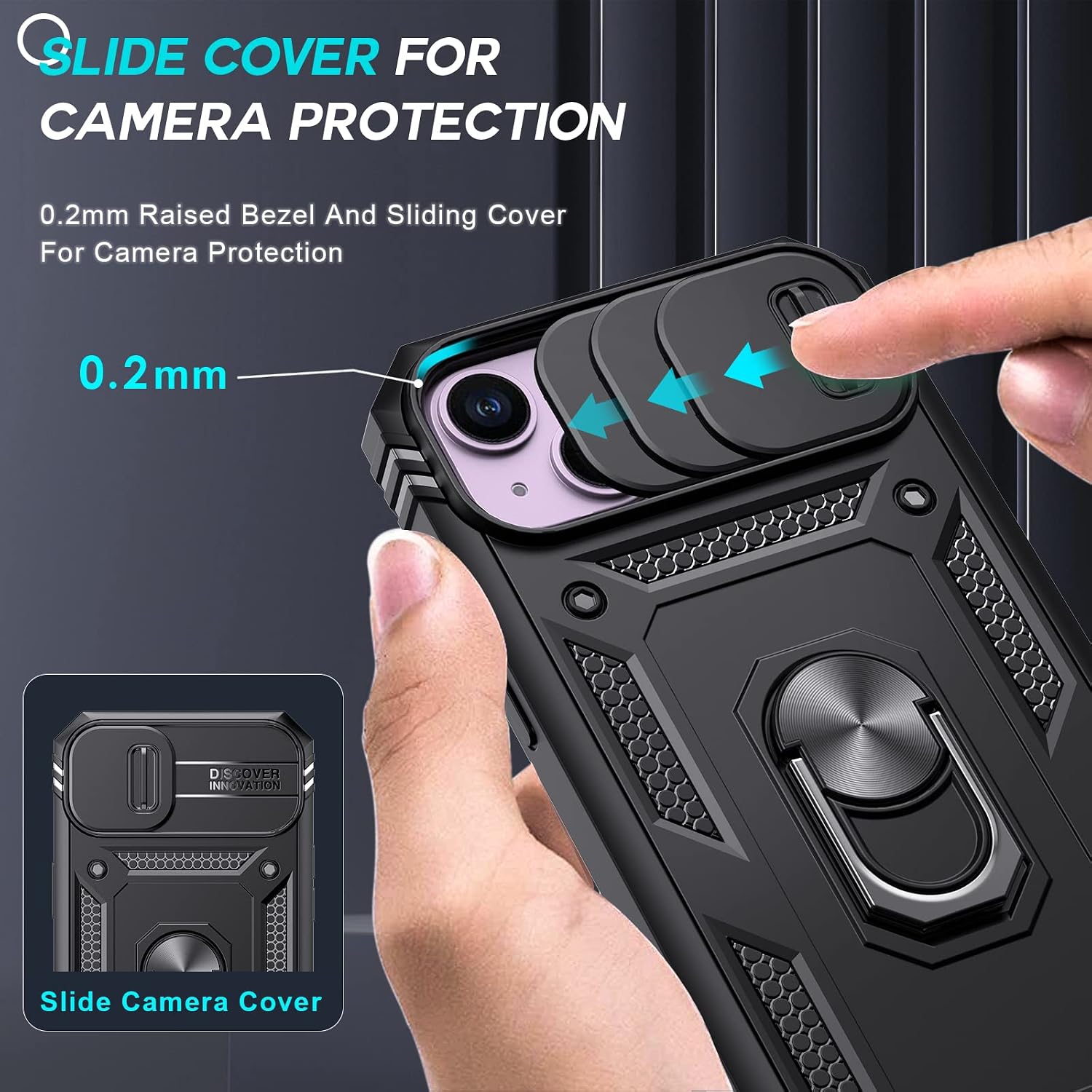 Detalle de LeYi iPhone 14 6.1" Case with Camera Cover
