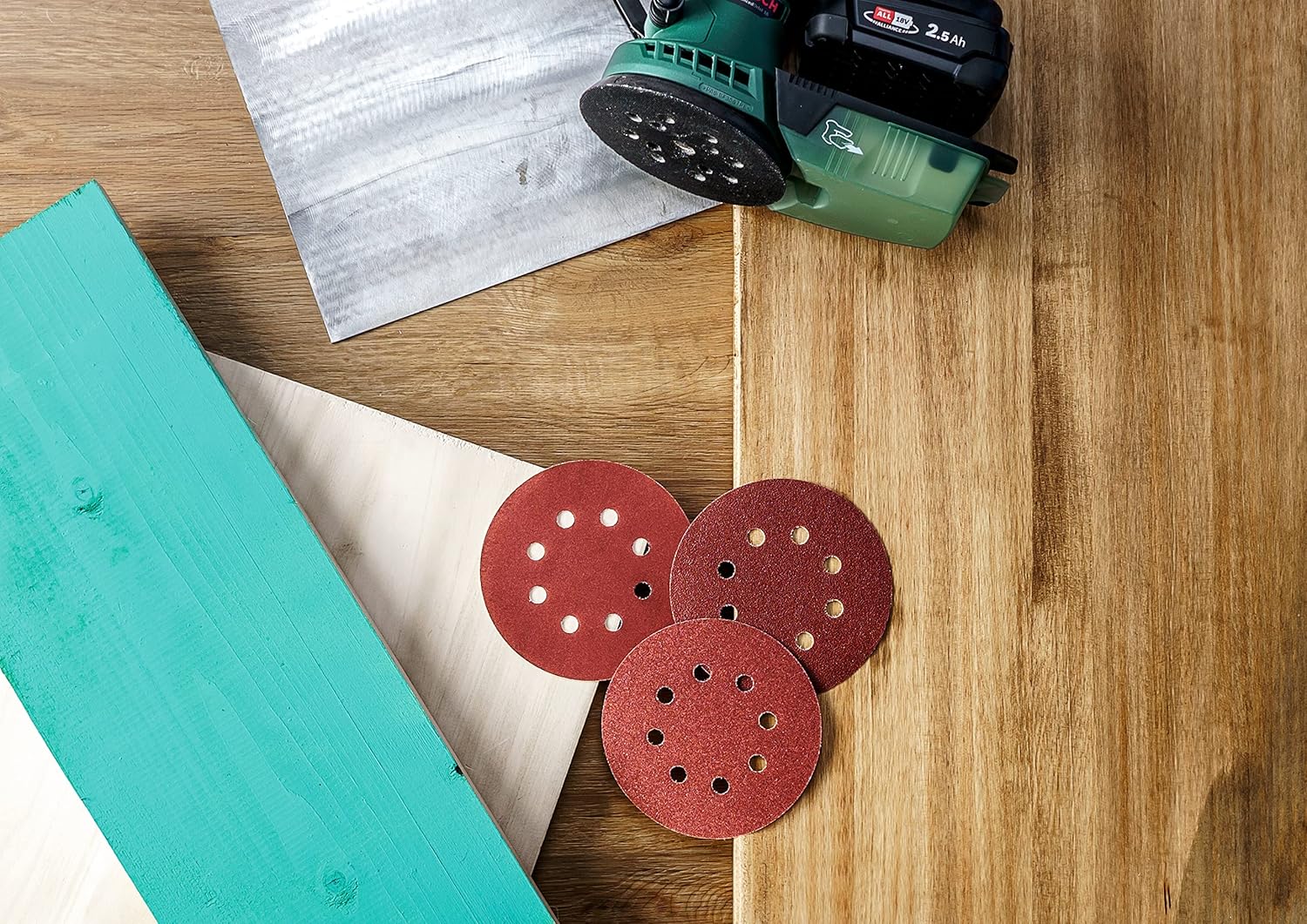 Thumbnail 6 de Bosch 125mm Random Orbit Sanding Sheets (80–240 grit) with Velcro