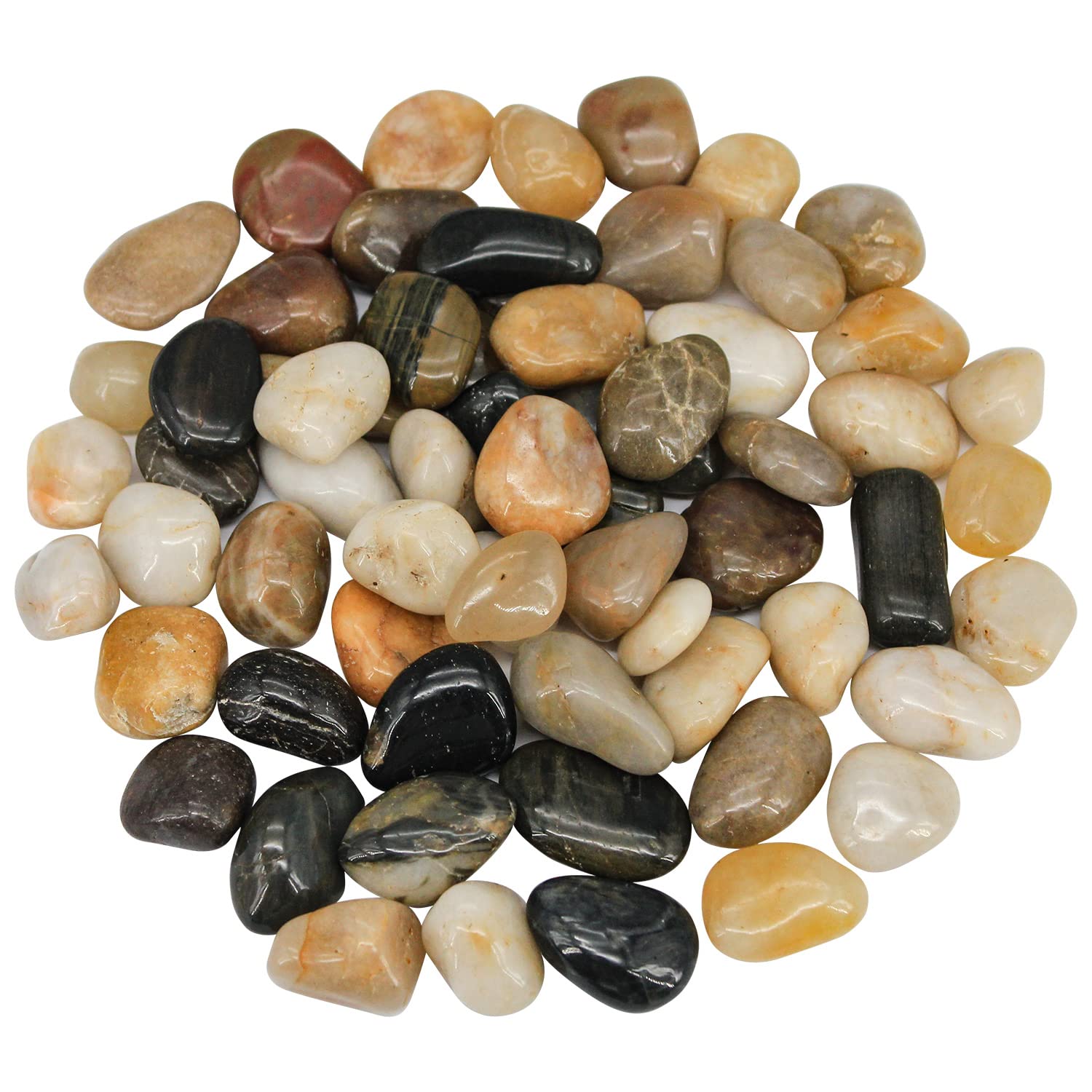 Detalle de Virekm stone-1 River Rocks, 0.5–1.2-Inch Mixed Natural Pebbles
