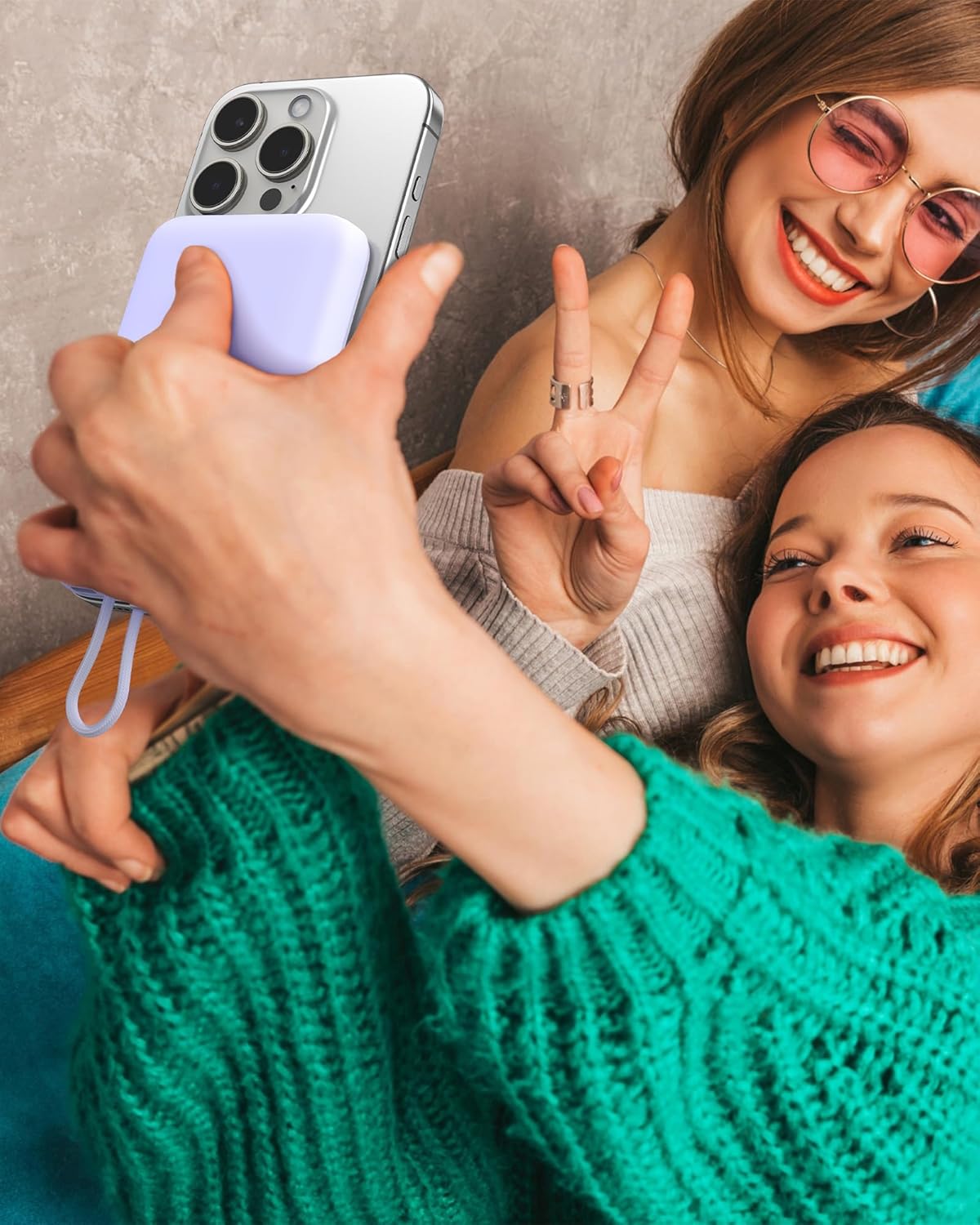 Thumbnail 1 de ASPERX Magnetic Power Bank with Built-in USB-C Cable (10,000mAh, 22.5W wired / 7.5W wireless) – Purple