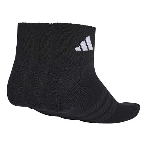 Detalle de adidas Unisex Cushioned Sportswear Ankle Socks 3er-Pack – Schwarz/Schwarz/Weiß, Gr. 37–40