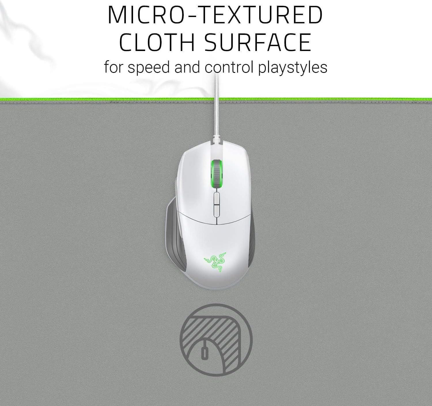 Detalle de Razer Goliathus Extended Chroma (Mercury) : tapis de souris gaming XXL avec RGB Chroma