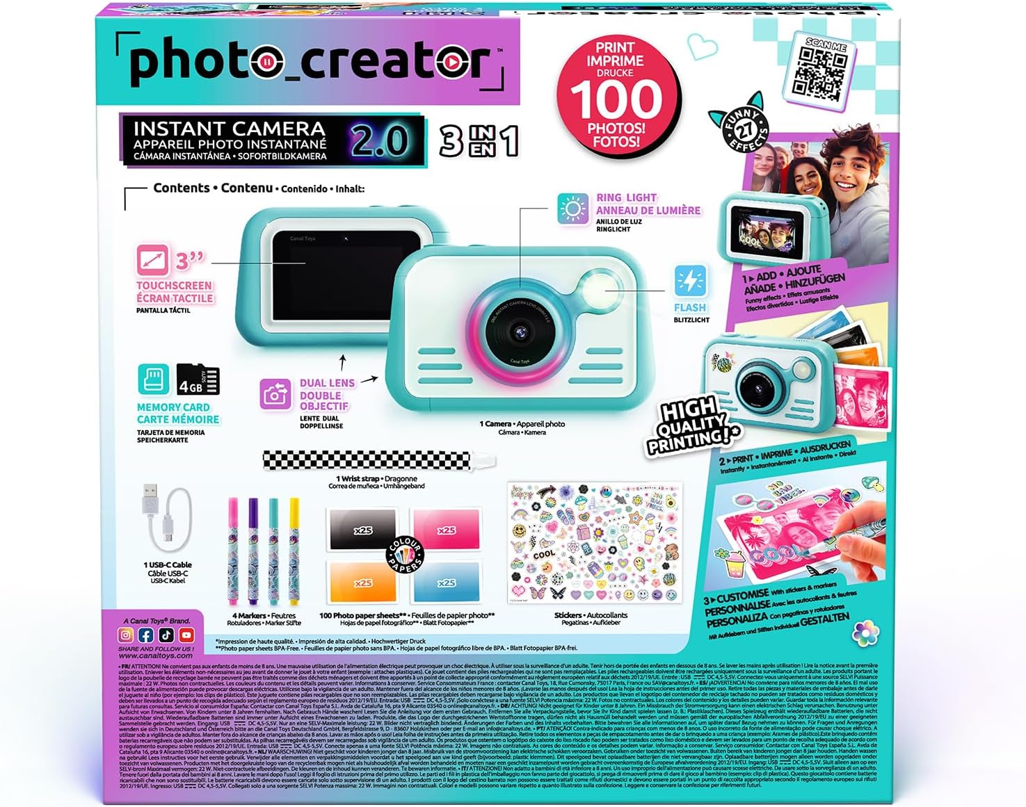 Thumbnail 3 de Canal Toys Photo Creator Sofortbildkamera blau für Kinder ab 8 Jahren (CLK 046)