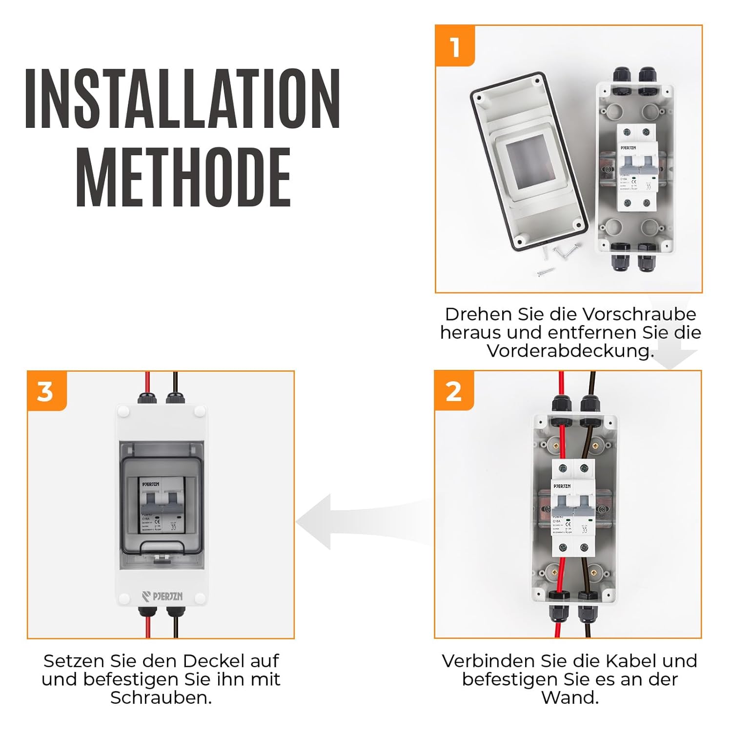 Thumbnail 6 de PJERJZN DC Trennschalter für PV-Anlagen (1000 V DC) im wasserdichten Gehäuse, 30 A