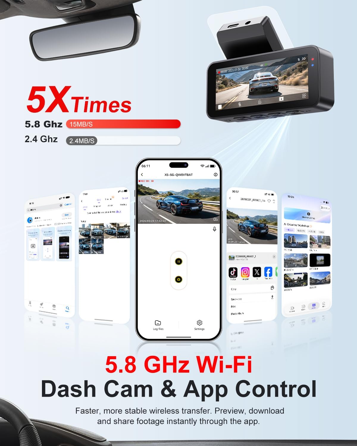 Detalle de WINAIL Front and Rear Dash Cam 64GB