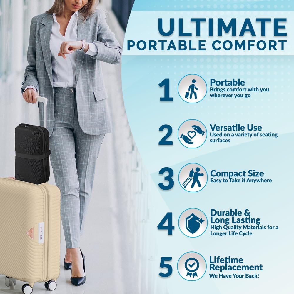 Detalle 2 de ComfiLife Ergo-Gel Travel Seat Cushion 15.4 in