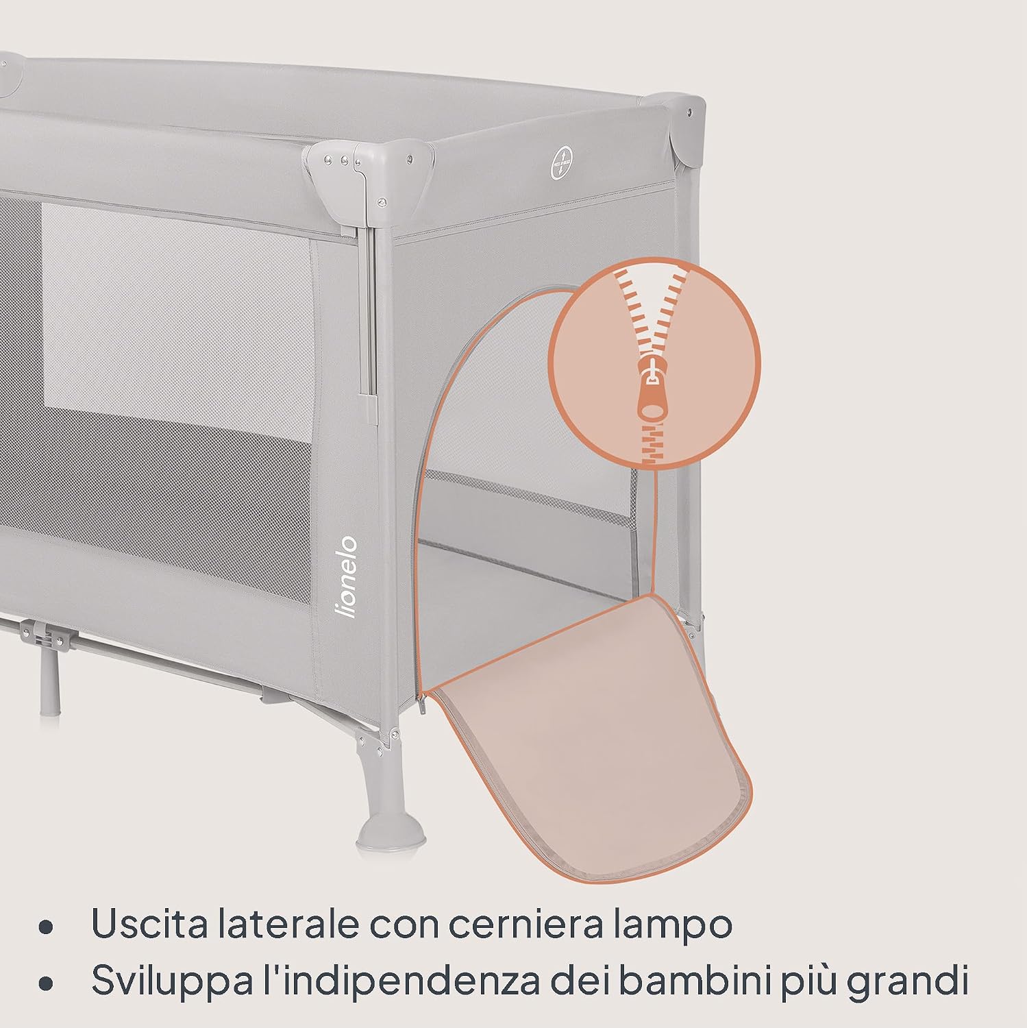 Thumbnail 4 de Lionelo Ellen Lettino da Viaggio 3 in 1 – Culla Co-Sleeping con Fianco Abbassabile