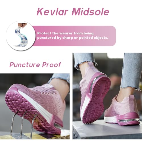 Detalle de Bawalon Chaussures de sécurité légères pour hommes et femmes – embout en acier, respirantes et confortables