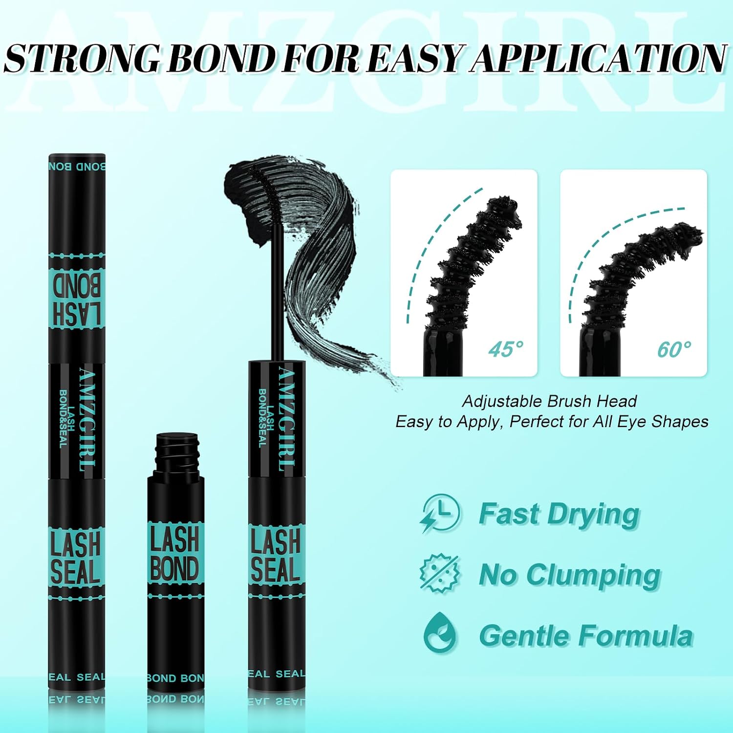 Detalle de AMZGIRL LASH 0763114057505 Black Bond & Seal Lash Glue, 10 ml