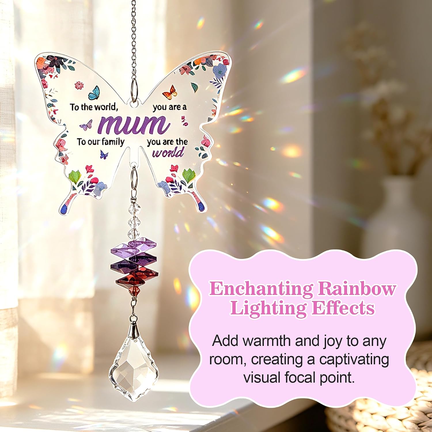 Detalle de Yimomoyi Acrylic Butterfly Suncatcher