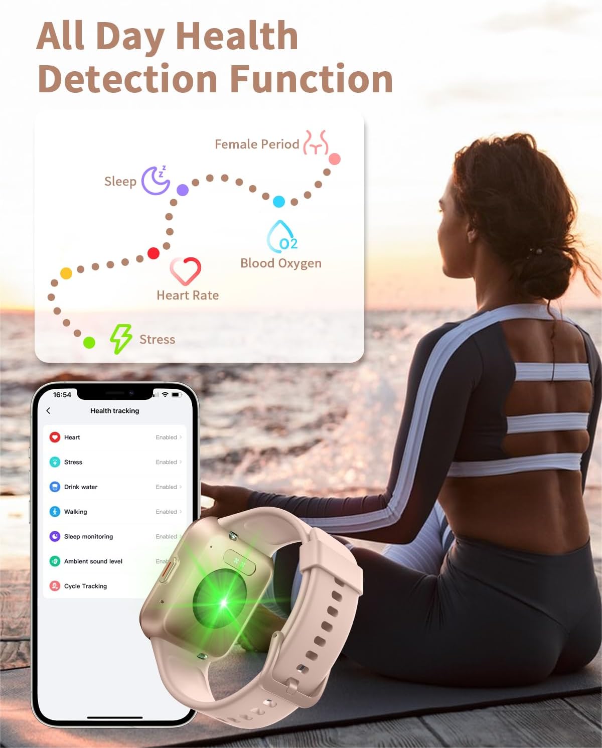 Thumbnail 4 de Smart Watch for Women with Alexa Built-in: 1.8" HD Fitness Tracker with Heart Rate, SpO2, Sleep, and 120 Sports Modes
