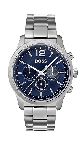 Imagen de BOSS Chronograph Quartz Watch Men with Blue Dial and Silver Stainless Steel Bracelet (1513527) en OfertitasTOP