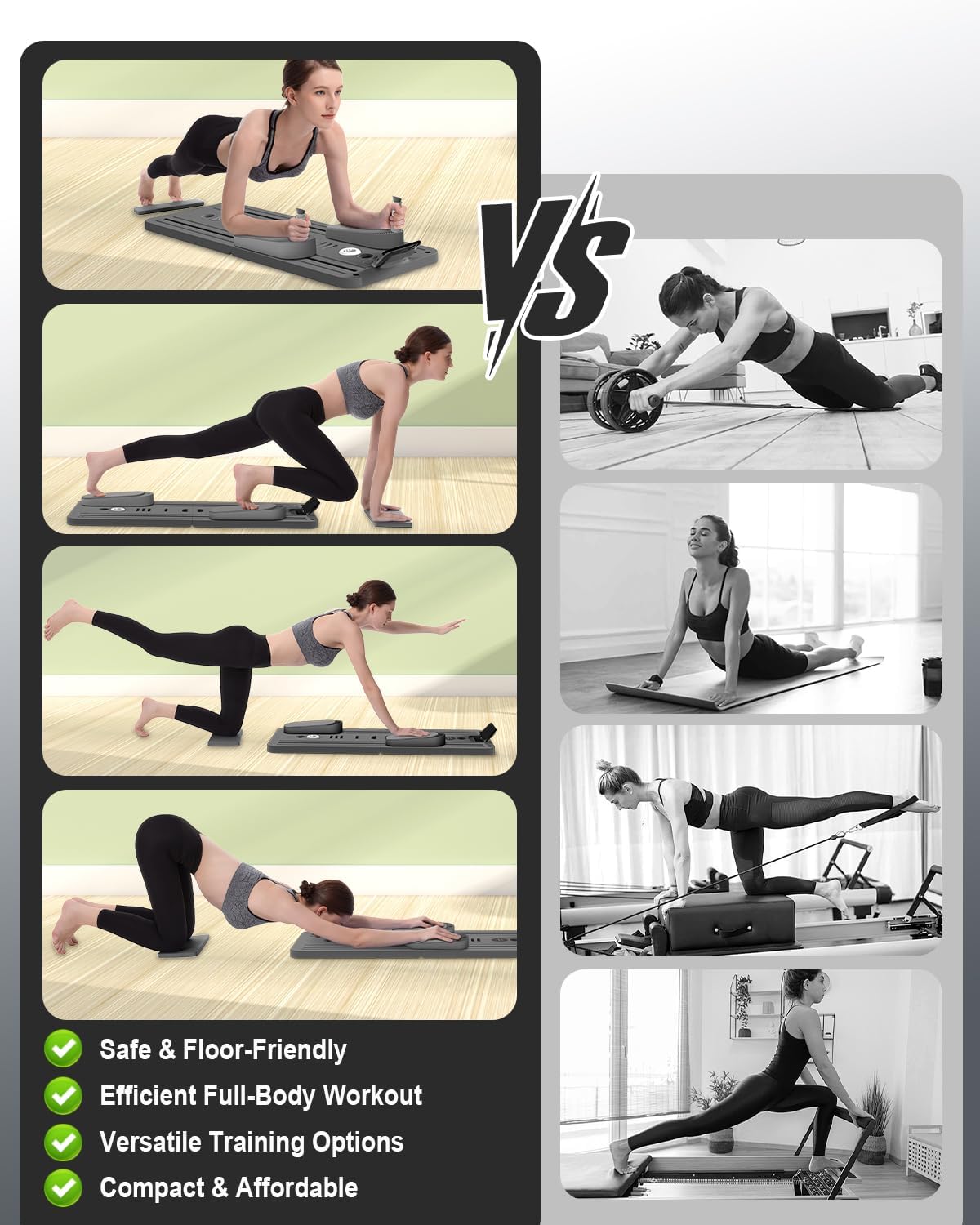 Detalle de AMAZINGHOME Pilates Board with 5 Resistance Bands, 50 lb Tension