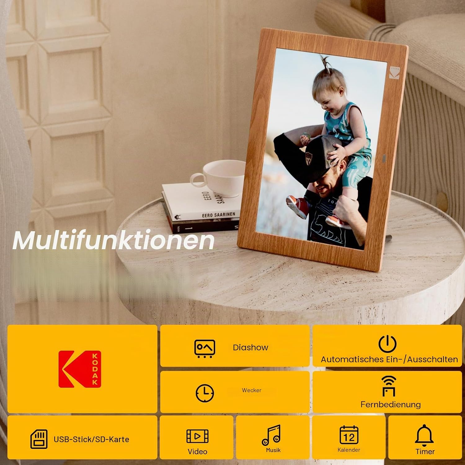 Detalle de KODAK Digitaler Bilderrahmen 10 Zoll – ohne WLAN, Fernbedienung inklusive