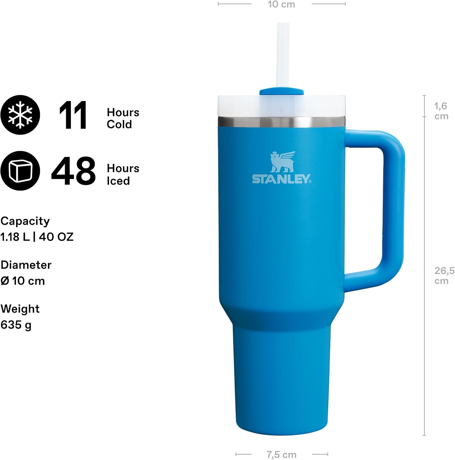 Detalle de STANLEY 1913 Quencher H2.0 Flowstate Tumbler 1.2L – Azure