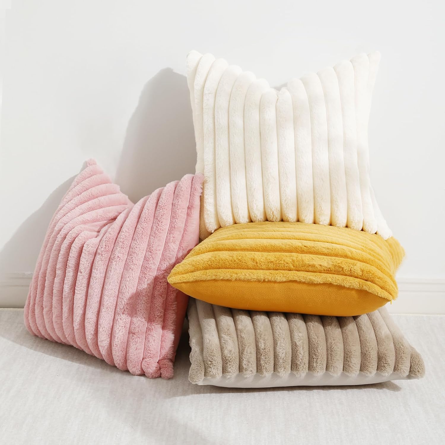 Thumbnail 4 de decorUhome Faux Fur Throw Pillow Covers 18x18 ⚙
