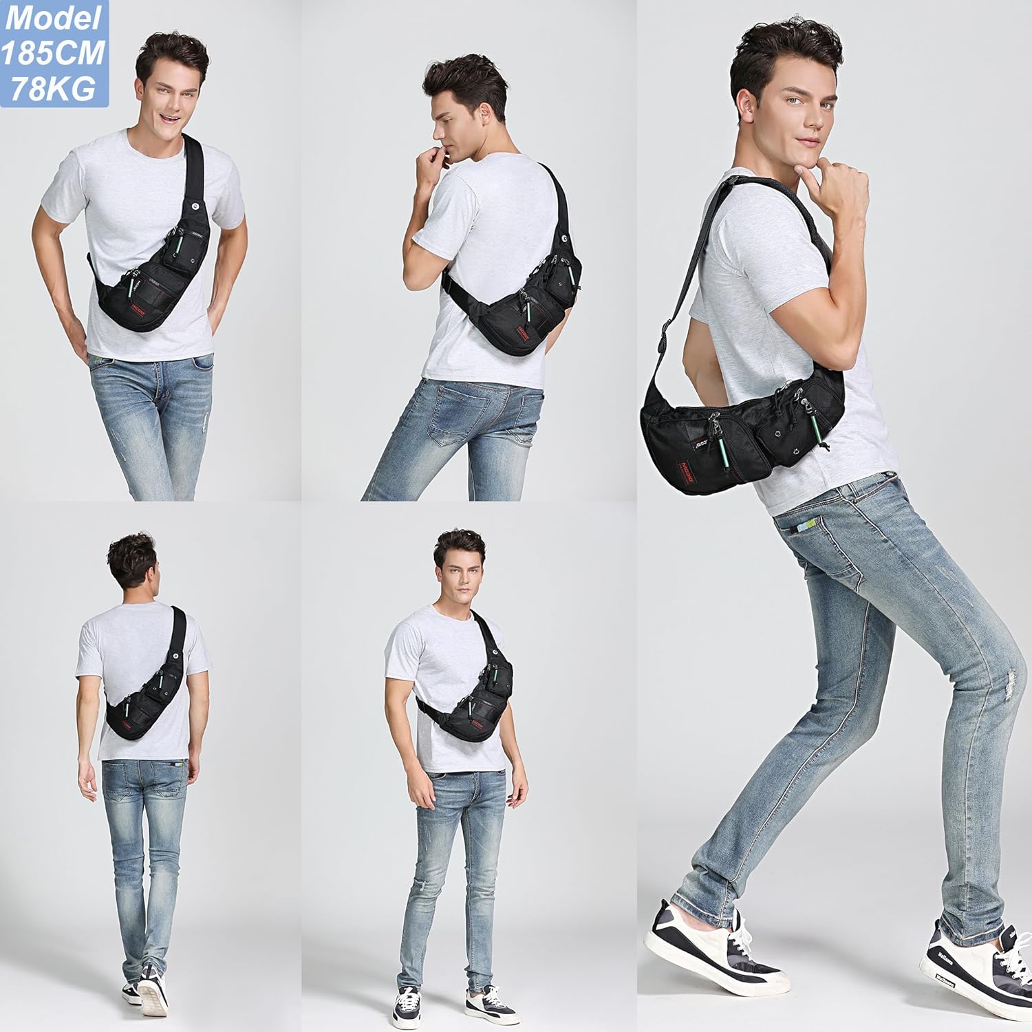Thumbnail 5 de Nicgid Sling Bag Chest Shoulder Backpack Fanny Pack Crossbody – Versatile Nylon Pack for Everyday Use