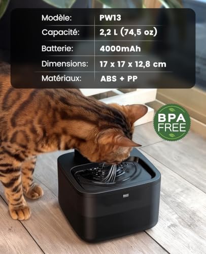 Thumbnail 9 de oneisall Fontaine à Eau pour Chat sans Fil 2,2 L – SilentFlow et autonomie longue