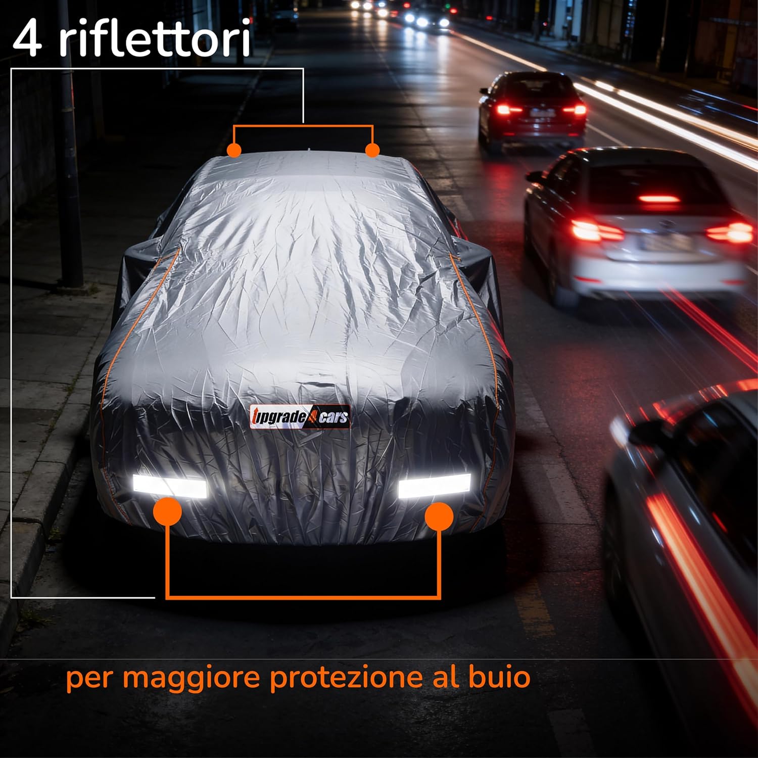 Detalle de Upgrade4cars Telo Copriauto Esterno XL 510x190x120 cm – Impermeabile, Versione 2026
