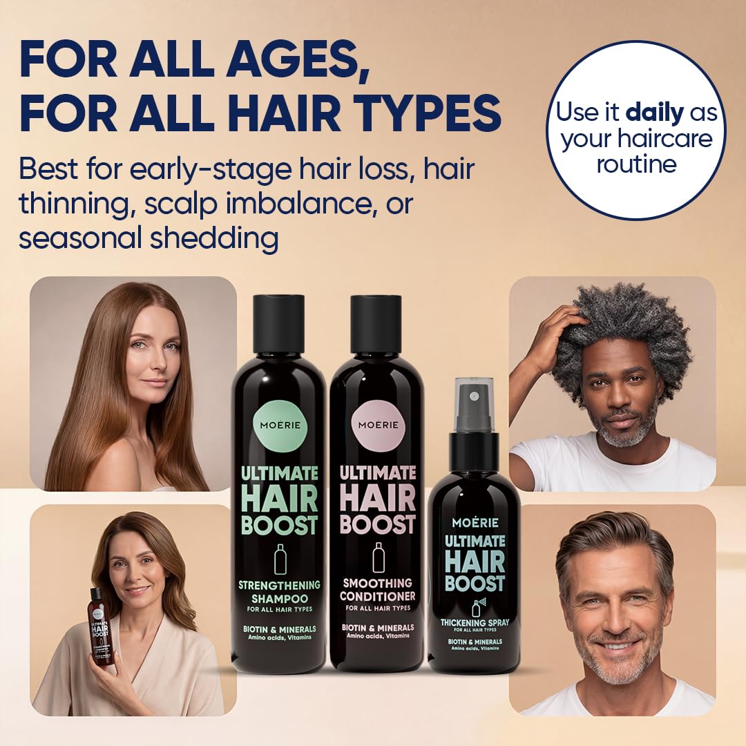 Thumbnail 4 de MOERIE Shampoo Set – gegen Haarausfall, Conditioner, Haarwachstum Serum & Haarmaske (3er-Set) – vegan, 77 Mineralien