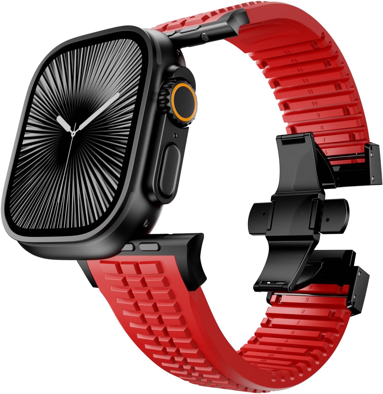 Detalle de VKEOO Modern Silicone Watch Band for iWatch Ultra 2 / Ultra / Series 10–7 (44–49mm)
