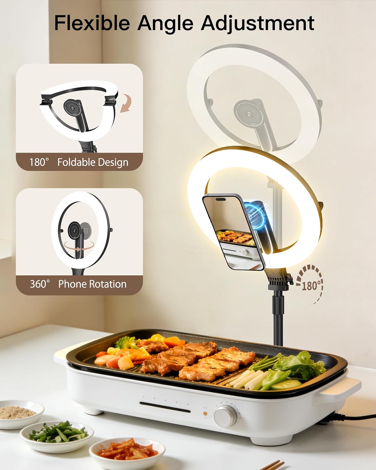 Thumbnail 6 de NiceVeedi Magnetic Desk Ring Light, 5000mAh