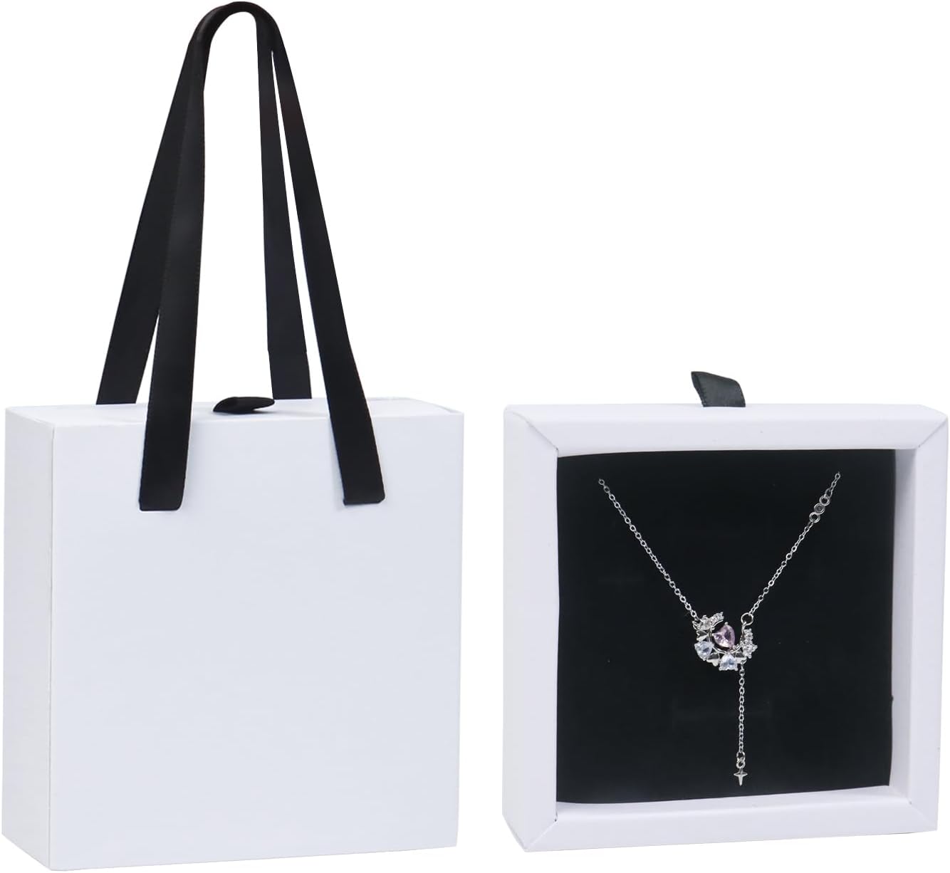 Thumbnail 6 de 8.3×8.3×3cm Jewellery Gift Box with Handle (Red) – Multi‑slot, DIY Friendly