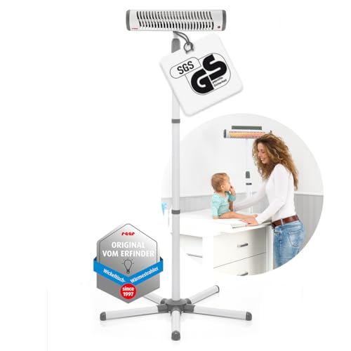 Detalle de Reer EasyHeat Flex Wickeltisch-Wärmestrahler 500 W – Standgerät, Weiß