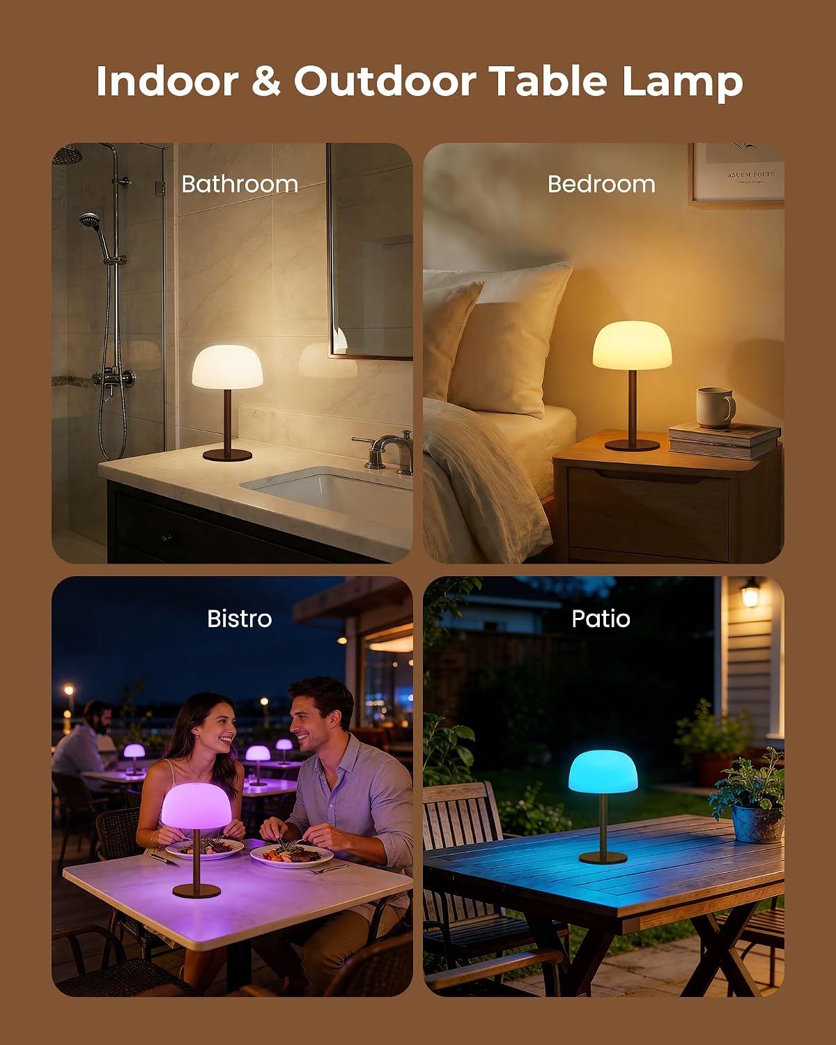 Thumbnail 6 de FULNIX TL01 IP65 Rechargeable Shower Lamp, 7500mAh, Touch-Control RGB Dimming