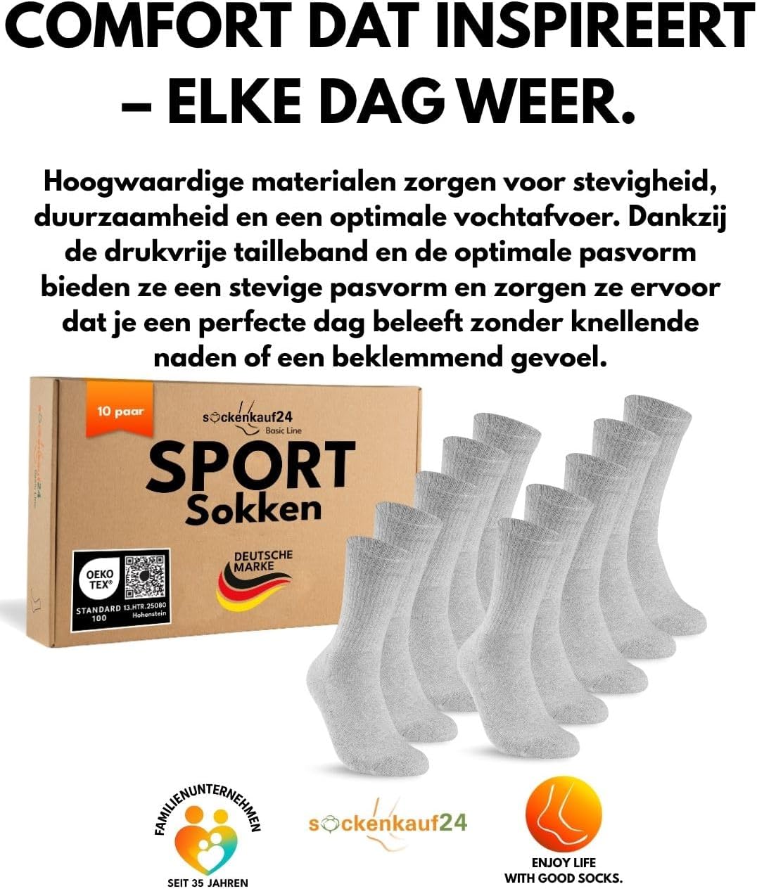 Thumbnail 5 de sockenkauf24 sportsokken, 10 paar katoenen tennissokken voor dames en heren